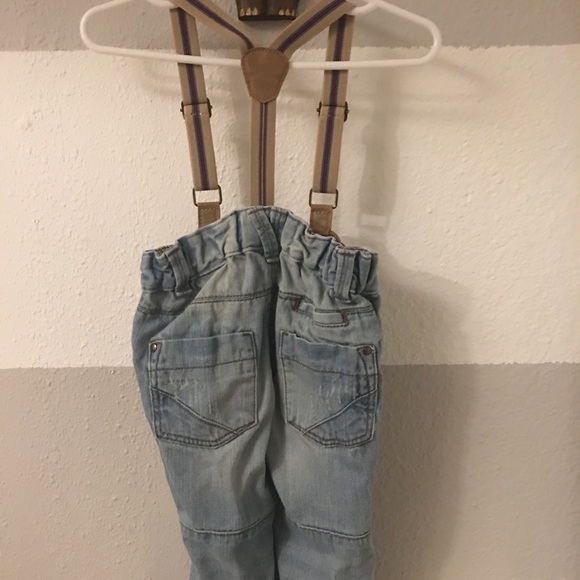 Boy H&M Jeans/Pants w/ Suspenders - Picture 4 of 5